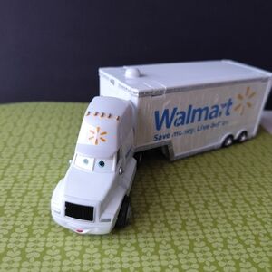 Walmart Disney Pixar Cars Wally Hauler Diecast Semi Transport Truck Mattel White